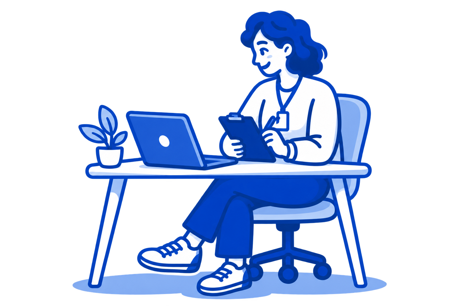 A therapist assigning practice from the EaseTalk portal on a laptop.
